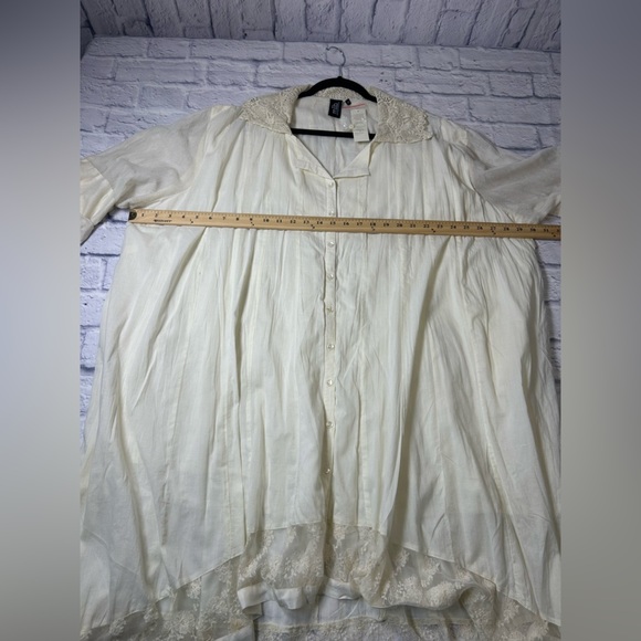 MIB Making it Big Beautiful Ivory Lace Collar Blouse/Tunic. Size 2X - Picture 6 of 10